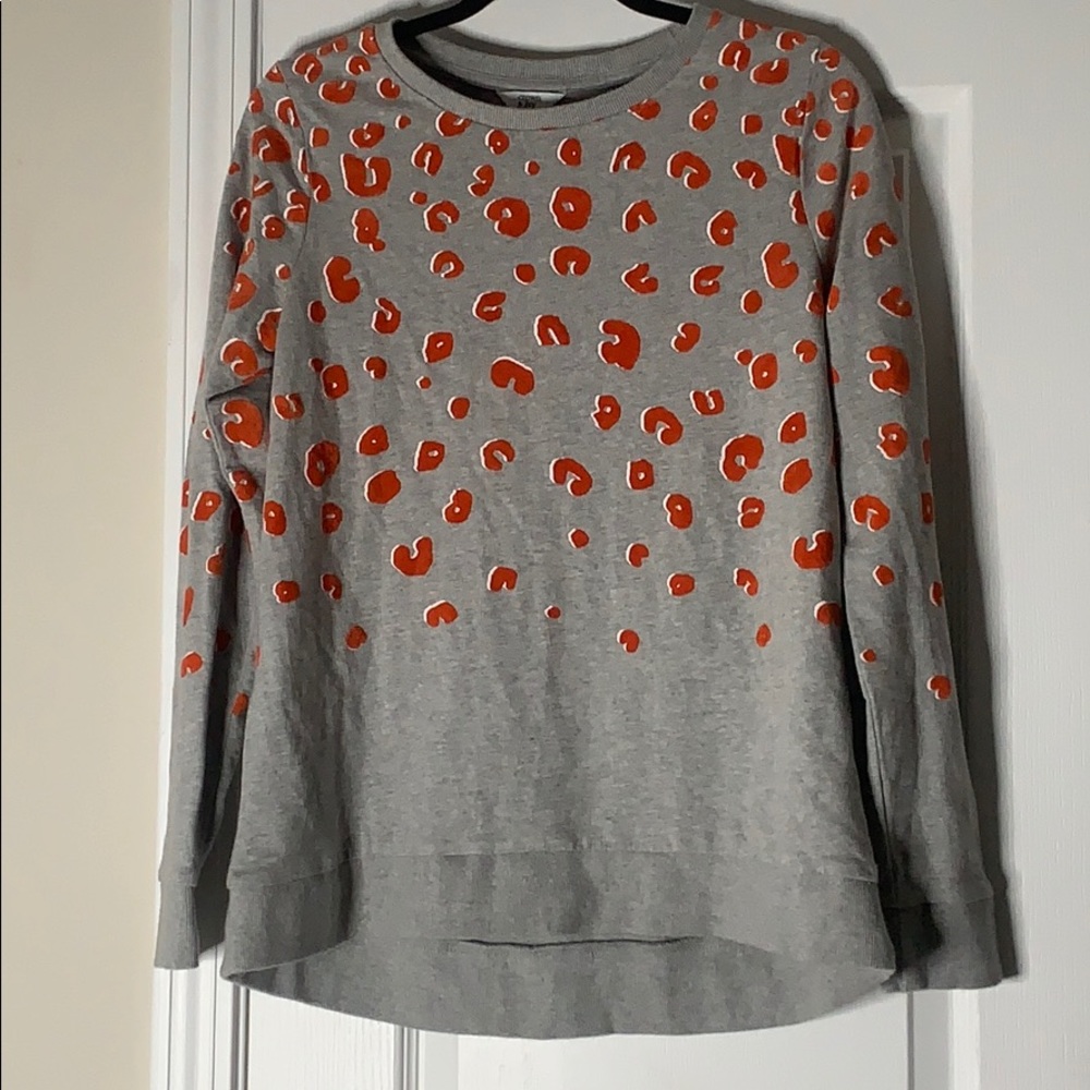 orange and gray leopard sweatshirt